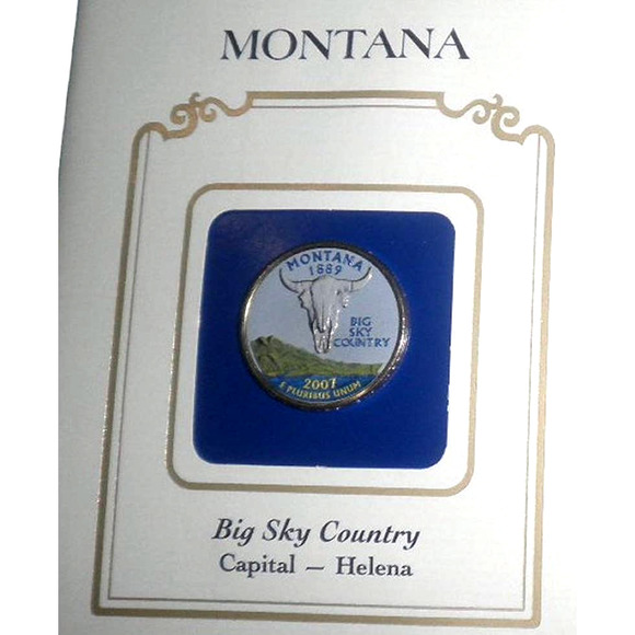 MONTANA COLORIZED QUARTER & FIRST DAY COVER BY POSTAL COMMEMORATIVE SOCIETY - Picture 2 of 4